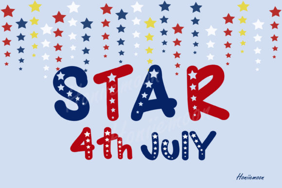 Star 4th July Display Font for Handmade Labels and Creative Product Design