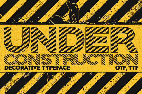 Under Construction Display Font for Editorial Design