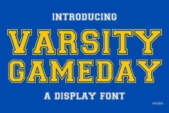 Varsity Gameday Display Font for Craft Projects and Products